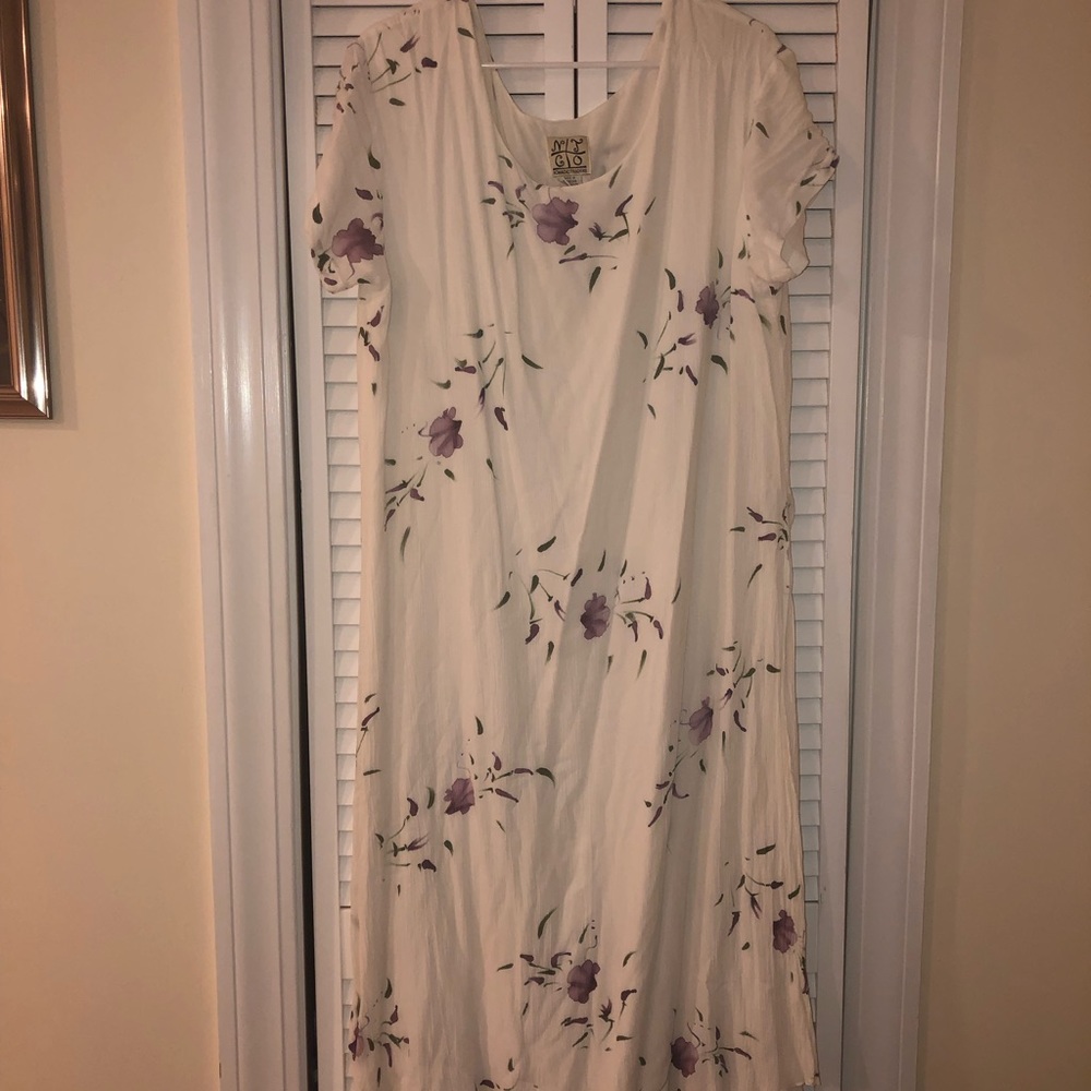 Long short sleeve women’s floral dress
